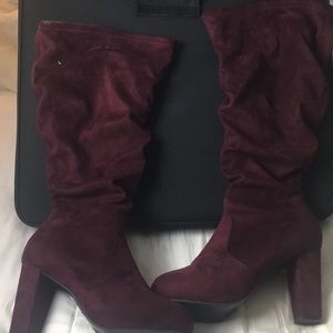 New torrid burgundy knee high boots